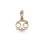 34215-100-0,48 Подвеска знак зодиака рак с бриллиантом бренд Алькор (Au 585)