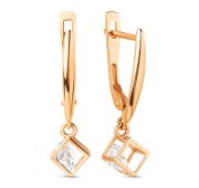 015062-1100 Серьги с фианитами бренд Dinastia (Au 585)