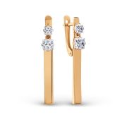 035722-1102 Серьги с фианитами бренд Dinastia (Au 585)