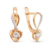 026722-1102 Серьги с фианитами бренд Dinastia (Au 585)