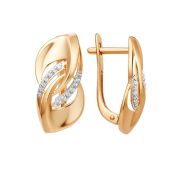 011622-1102 Серьги с фианитами бренд Dinastia (Au 585)