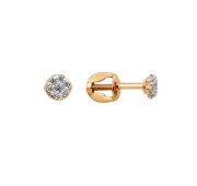 007092-1102 Серьги пуссеты с фианитами бренд Dinastia (Au 585)