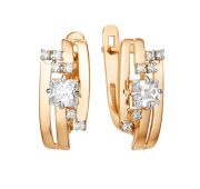 016782-1102 Серьги с фианитами бренд Dinastia (Au 585)