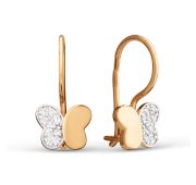 031622-1102 Серьги детские бабочки бренд Dinastia (Au 585)