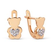 031662-1102 Серьги детские мишки бренд Dinastia (Au 585)