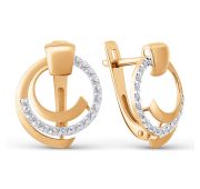 035052-1102 Серьги с фианитами бренд Dinastia (Au 585)