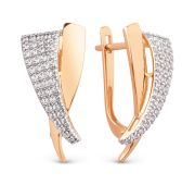 031952-1102 Серьги с фианитами бренд Dinastia (Au 585)