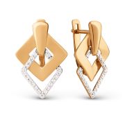 034502-1102 Серьги с фианитами бренд Dinastia (Au 585)