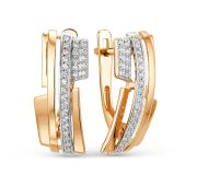 032662-1102 Серьги с фианитами бренд Dinastia (Au 585)