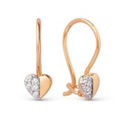 031702-1102 Серьги детские сердце бренд Dinastia (Au 585)