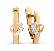 030112-1102 Серьги с фианитами бренд Dinastia (Au 585)