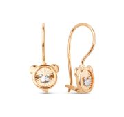 023432-1012 Серьги детские мишки бренд Dinastia (Au 585)
