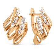 028262-1102 Серьги с фианитами бренд Dinastia (Au 585)