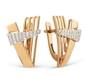 033322-1102 Серьги с фианитами бренд Dinastia (Au 585)