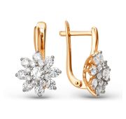 002352-1102 Серьги с фианитами бренд Dinastia (Au 585)