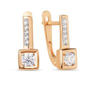 019062-1282 Серьги с фианитами бренд Dinastia (Au 585)