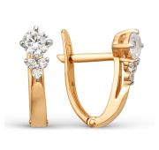 000982-1102 Серьги с фианитами бренд Dinastia (Au 585)