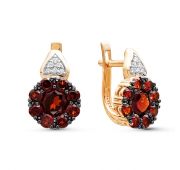 серьги из золота с гранатом