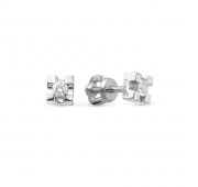 558-21001 Серьги пуссеты с бриллиантами из белого золота бренд Brilliant Style (Au 585)