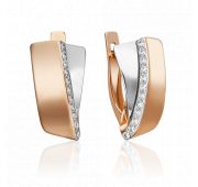 02-4570-00-401-1111-23 Серьги с фианитами бренд Platina (Au 585)