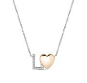 4104-51001-1-2,78 Колье Love (Любовь) с бриллиантами из белого золота бренд Brilliant Style (Au 585)