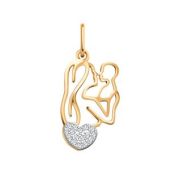 5839 Подвеска сердце мать и дитя (Au 585)